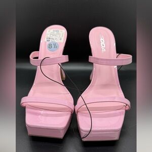 Soda Women's Light Pink Platform Heels